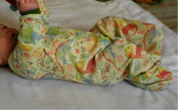 Merino Nachthemd/ langarm Schlafsack mit praktischer Wickelöffnung