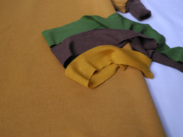 Merino Nachthemd/ langarm Schlafsack aus warmen Wollfrottee in Curry